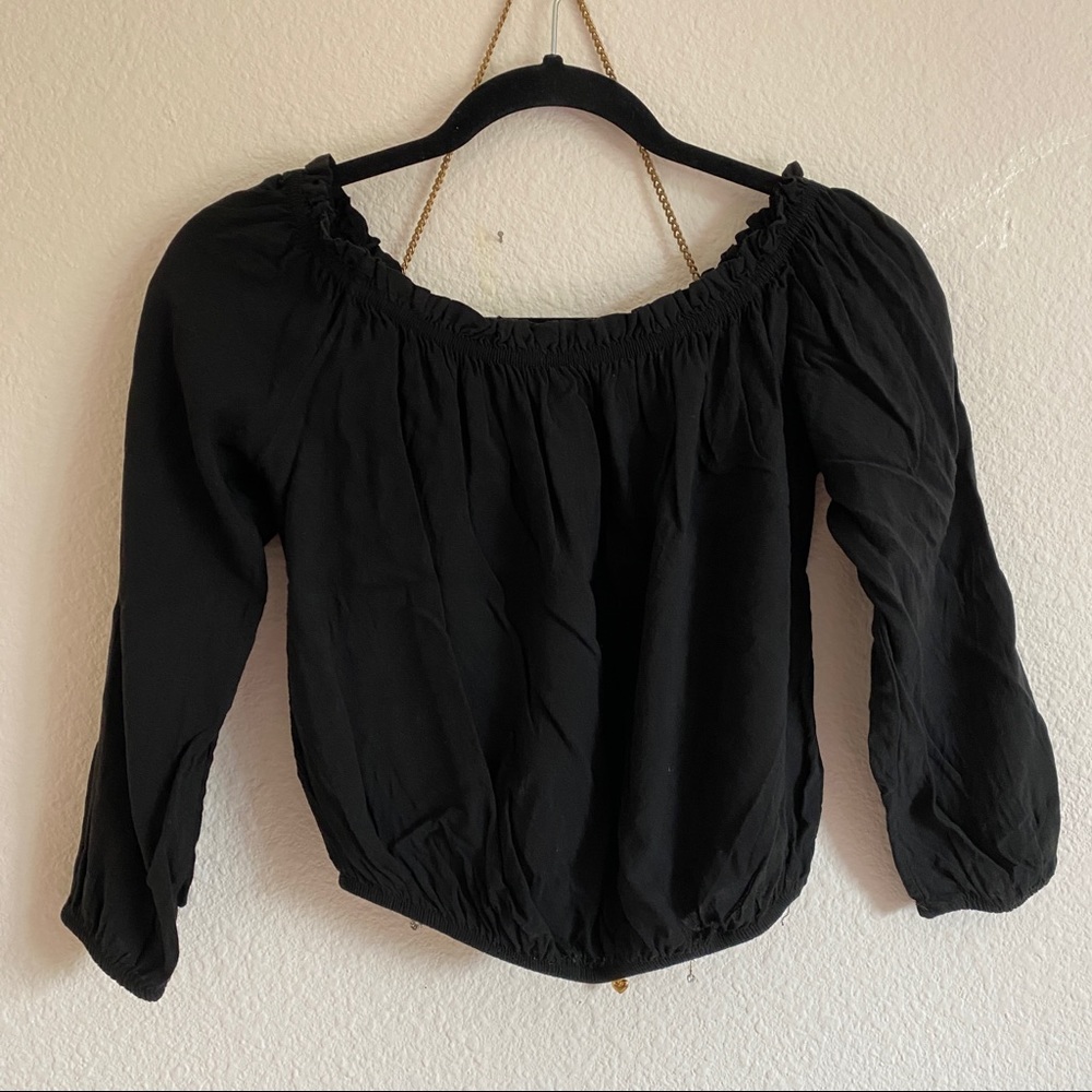 brandy black off the shoulder top